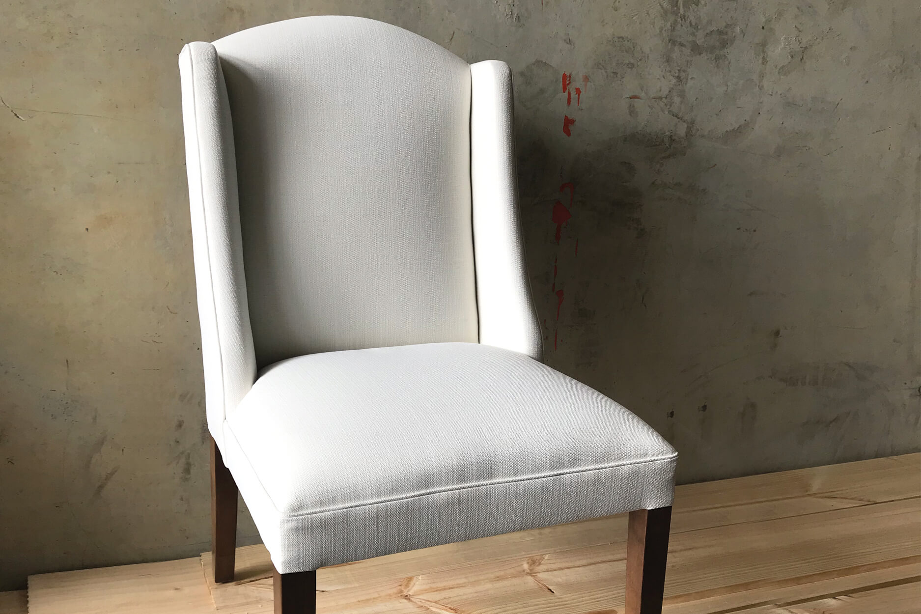 French style wingback dining chair with arch top